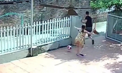 Clip: Chồng đùa dai bị vợ cầm chổi đuổi đánh