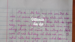 Xót xa lá thư bé 7 tuổi gửi mẹ: ‘Ba đi bắt con cô vít không về chơi với con’