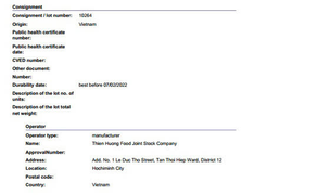Mỳ gói của Công ty Thiên Hương bị Na Uy thu hồi vì nghi chứa chất gây ung thư