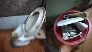 Cô gái phải khâu 12 mũi vì ngồi sập bồn cầu: Rùng mình cảnh hiện trường