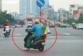 Người Hà Nội đi ngược chiều lên cầu Vĩnh Tuy, né chốt kiểm soát 'vùng đỏ'