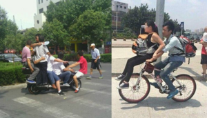 Những màn 'đèo' nhau trên xe nhìn thôi đã muốn thót tim gan