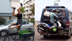 Hú hồn với các màn 'diễn xiếc' trên đường, khó tin nhưng có thật 