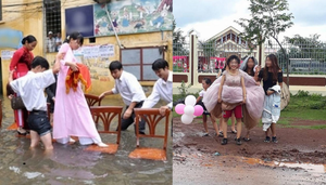 1001 cảnh dở khóc dở cười khi rước dâu trúng ngày mưa lụt 