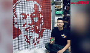 Video: Chàng shipper đam mê 'vẽ tranh' chân dung từ rubik 
