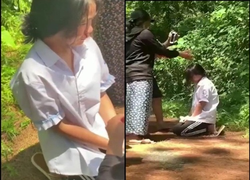 Nữ sinh lớp 7 bị bắt quỳ gối, đánh đến chảy máu mũi