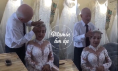 Tan chảy với clip cụ ông giúp vợ trang điểm để chụp ảnh kỷ niệm 50 năm ngày cưới