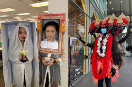 Những màn hóa trang Halloween 'sáng tạo tầm vũ trụ', chẳng thấy sợ chỉ thấy hài
