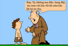 Sợ bố bực vì mải đi ăn chực