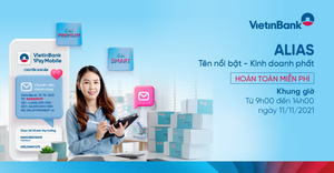 11/11 VietinBank miễn phí đặt Alias cho chủ shop