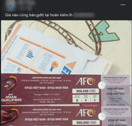 Giá vé chợ đen trận Việt Nam - Nhật Bản giảm một nửa vẫn ít người mua