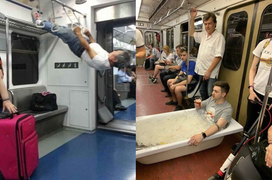 Khi hành khách biến tàu điện thành 'sân khấu hài', làm đủ trò khó tin