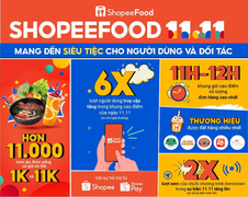 'ShopeeFood 11.11' mang đến siêu tiệc cho hàng triệu người dùng