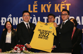 Grand Sport và SLNA ký thỏa thuận tài trợ trang phục ở V-League 2022