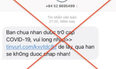 Cảnh báo phần mềm độc hại gửi tin nhắn lừa nhận tiền trợ cấp vì dịch COVID-19