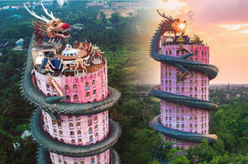 Ngôi chùa châu Á trông như bối cảnh phim Hollywood, người thiết kế vẫn là ẩn số 