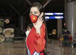 Mang 200 kg hành lý, Hoa hậu Đỗ Thị Hà rạng rỡ lên đường thi Miss World 2021