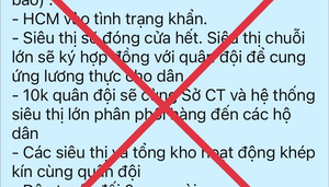 'TP.HCM vào tình trạng khẩn' là tin giả
