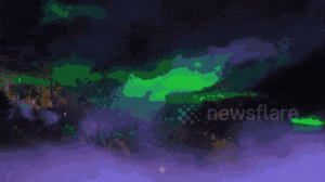 Video: Khách sạn trình diễn ánh sáng, tái hiện cực quang Borealis