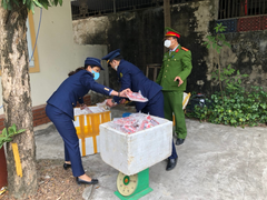 Nghệ An: Tiêu huỷ 115 kg thực phẩm bốc mùi hôi thối không rõ nguồn gốc 