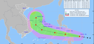Bão Rai giật cấp 16 khi vào Biển Đông, khả năng đổi hướng về phía Bắc 