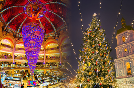 Khung cảnh Giáng sinh ngoạn mục nhất TG: Từ cây thông cao kỷ lục đến ‘lộn ngược’