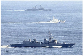 Chiến hạm Nhật tập trận đối phó tàu Trung Quốc tiến gần đảo tranh chấp