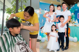 4 mẹ kế Vbiz yêu con chồng như con ruột: Đàm Thu Trang - Subeo không ngại ôm hôn