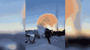 Video: Nước sôi biến thành băng tuyết trong nháy mắt ở Canada