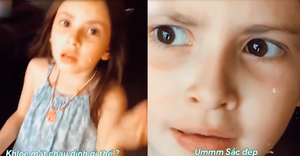 Cô bé bị 'xinh đẹp' dính vào mắt khiến cả nhà bật cười 