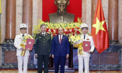 Thăng quân hàm Thượng tướng cho hai Thứ trưởng Bộ Công an