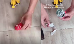 Màn đập heo đất tí hon khiến dân mạng sửng sốt khi thấy phần ruột bên trong