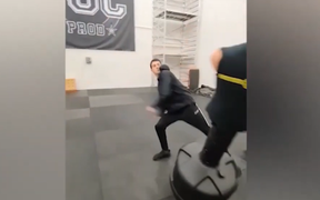 Chàng trai xui xẻo bị hình nộm hạ gục