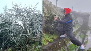 Video: Du khách đổ về đỉnh Mẫu Sơn ngắm băng giá