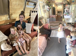 Từ bỏ cuộc sống cố định, cặp vợ chồng nuôi dạy con trên xe buýt