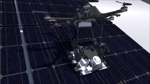 Video: Máy bay không người lái chở robot làm sạch pin mặt trời