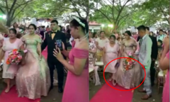 Đang cử hành lễ cưới, cảnh tượng lạ dưới váy cô dâu làm ai nấy đứng hình 5 giây