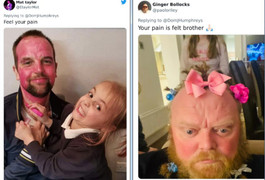 Loạt ảnh hài hước các ông bố 'chịu trận' để con gái trang điểm