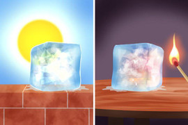 Trả lời ngay trong 1 giây: Mặt trời hay que diêm làm tan viên đá nhanh hơn?