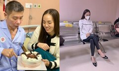 Bà xã Công Lý chăm chồng ốm: Để mặt mộc hoàn toàn, bị nhầm là người giúp việc