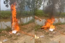 Thanh niên châm lửa đốt rụi ảnh cưới gây tranh cãi, ai nấy đều xót thương 1 vật