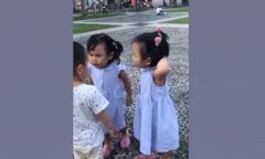 Bé gái đanh đá bảo vệ em, khiến 'đối thủ' chạy mất dép