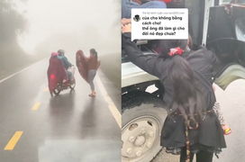 Xúc động cảnh tài xế cho 2 mẹ con đi nhờ đoạn đèo lạnh, đến cuối vẫn tiếc 1 điều