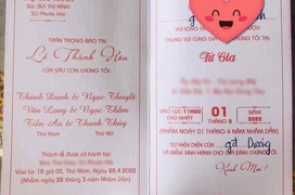 Tấm thiệp cưới xuất hiện 3 cô dâu 3 chú rể gây xôn xao: ‘Đi tiền mừng sao đây?’