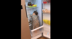 Bé gái chui vào tủ lạnh tránh nóng