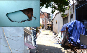 Loạt nhà dân ở Đà Nẵng nứt toác do thi công dự án thoát nước