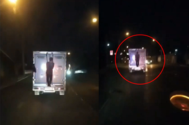 Chiếc xe tải ‘ma ám’ khiến người đi đường hú vía, lập tức đăng lên mạng cảnh báo