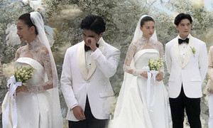 Ngô Thanh Vân cùng chồng trẻ xúc động bật khóc trong đám cưới