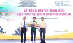 Nam sinh lớp 9 Hà Nội giành giải nhất cuộc thi viết thư quốc tế UPU lần thứ 51