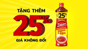 Nước chấm cá cơm 3 Miền Ngon và Tiện tặng thêm 25% dung tích